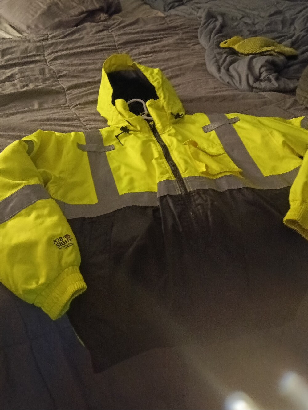 Job Sight Men's High-Visibility Yellow & Black Performance Safety Jacket